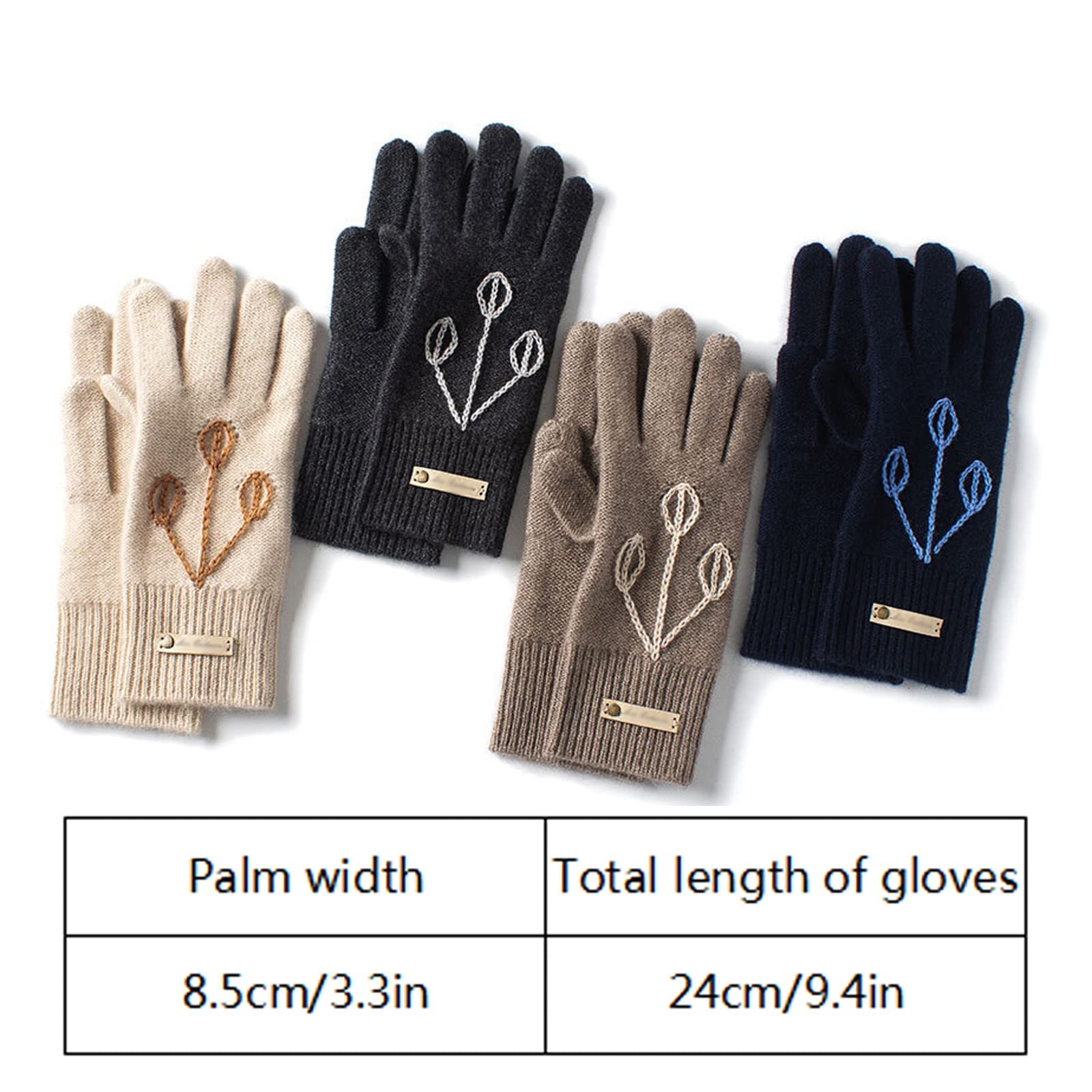 Guantes Invierno Mujer Guantes de Invierno Women's Warm New Hechizo de Hechos a Mano de Punto de Cinco Dedos Guantes de conducción al Aire Libre Guantes Esqui (Color : B)