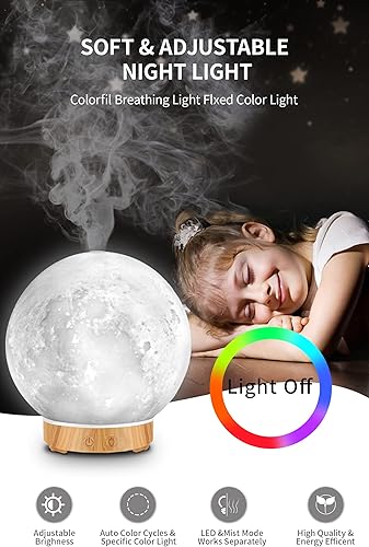 Miniatura 3 de MEIDI Difusor de lámpara lunar y difusor de aceite esencial sin agua