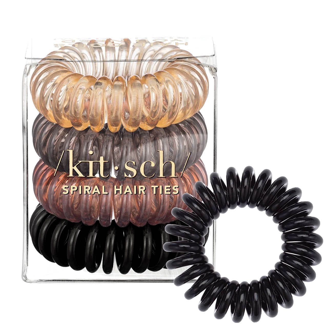 Kitsch Spiral Hair Ties - No Damage Ponytail Holders -12