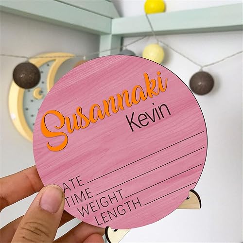 Miniatura 10 de Letrero personalizado de nacimiento de bebé, letrero de anuncio de bebé, placa con nombre de bebé, regalos de baby shower, letrero de bienvenida