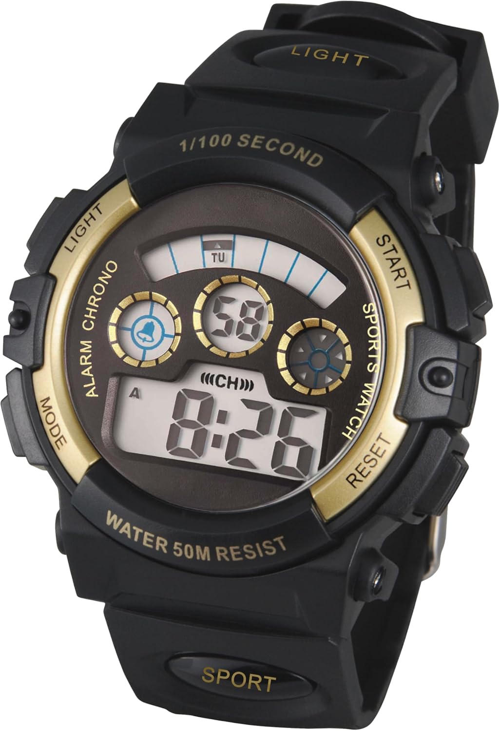 Edillas Kids Watches Boys Digital, 7 Colors LED Lights 50M Waterproof Wristwatches for Children Students Teenagers Sport Outdoor Multifunctional with Stopwatch/Alarm Ages 7-15