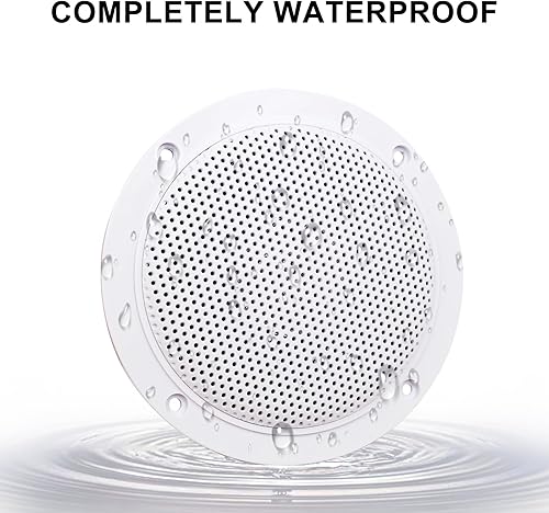 Miniatura 4 de Herdio - Altavoces de techo marinos impermeables de 4 pulgadas con potencia de 160 vatios, manejo para cocina, baño, barco, coche, caravana,