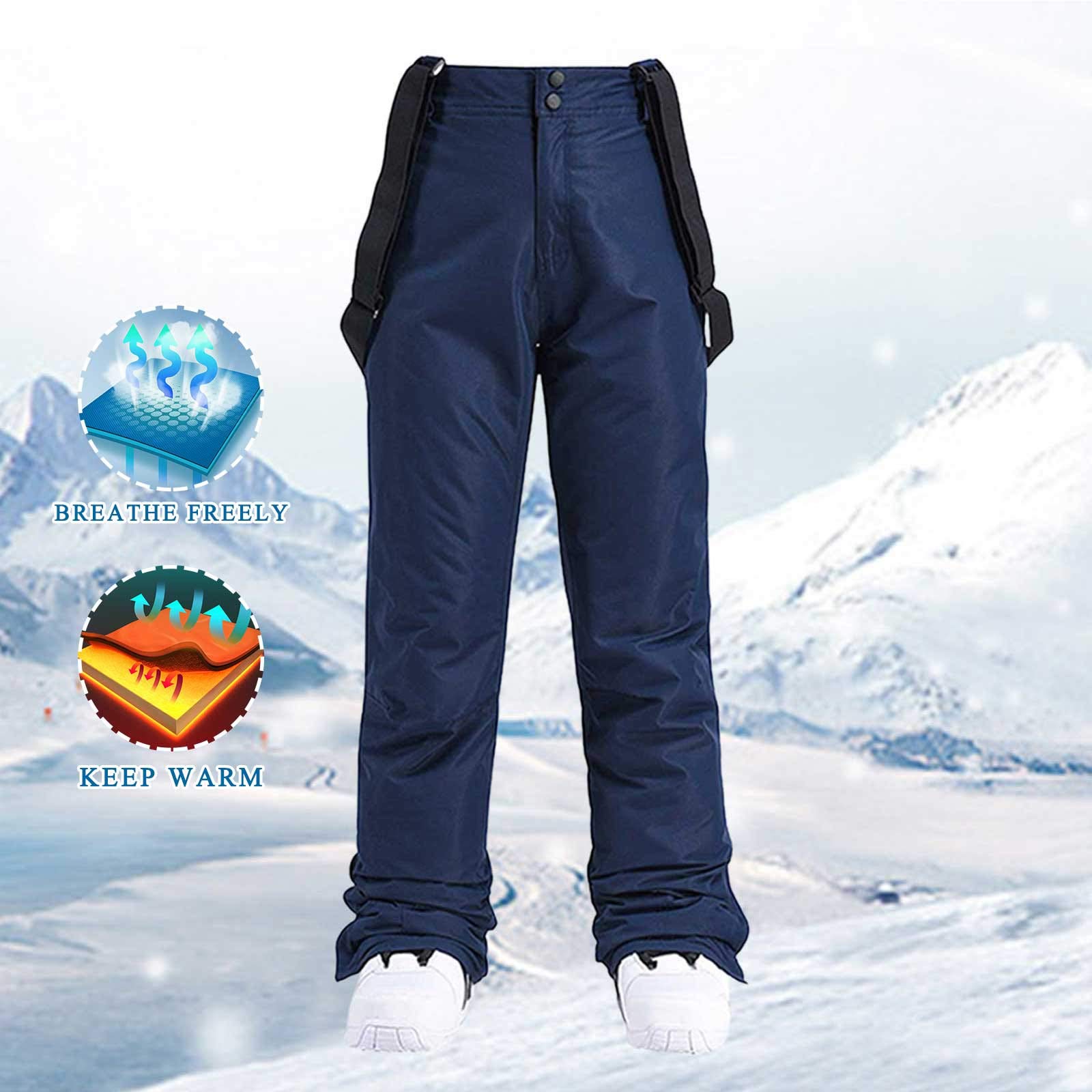 Pantalones de snowboard para mujer, pantalones térmicos de invierno, sin tirantes, softshell, pantalones de esquí para exteriores, resistentes al viento, pantalones de nieve, pantalones de