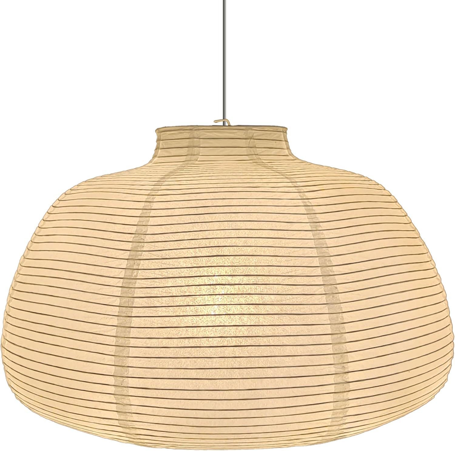 (22.05Inch) Large Paper Lantern, White Pumpkin Paper Lamp Shade, Handmade Folding Hanging Paper Lamp Shade, Suitable for Indoor Ceiling Light Decor (22.05)