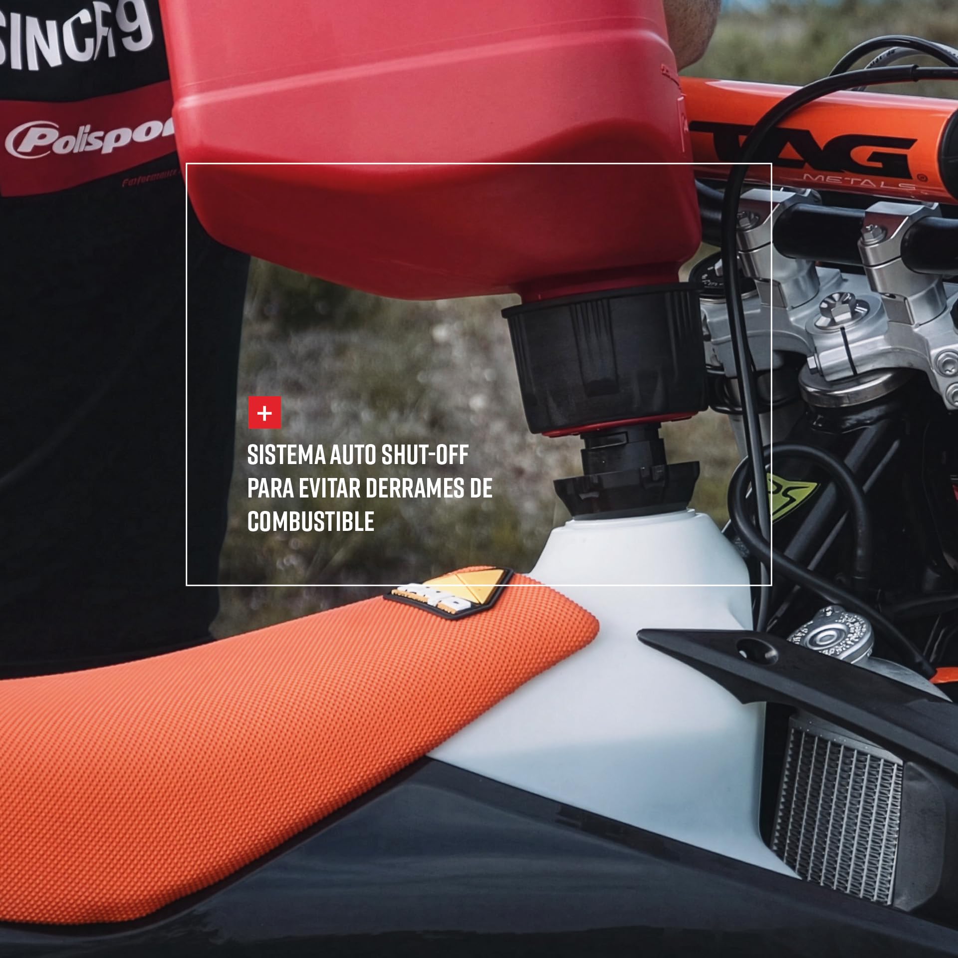 POLISPORT 8464600002 - ProOctane bidón de gasolina de 10L homologado con sistema de llenado rápido duradero y resistente con tapón a prueba de derrame en color rojo