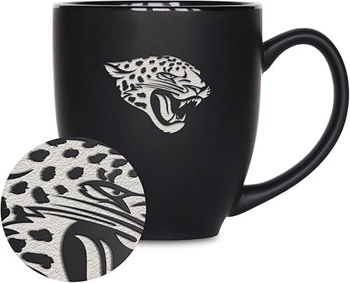 Rico Industries Taza Bistro de fútbol americano de la NFL de 15 onzas, para bebidas calientes o frías, logotipo del equipo grabado para una