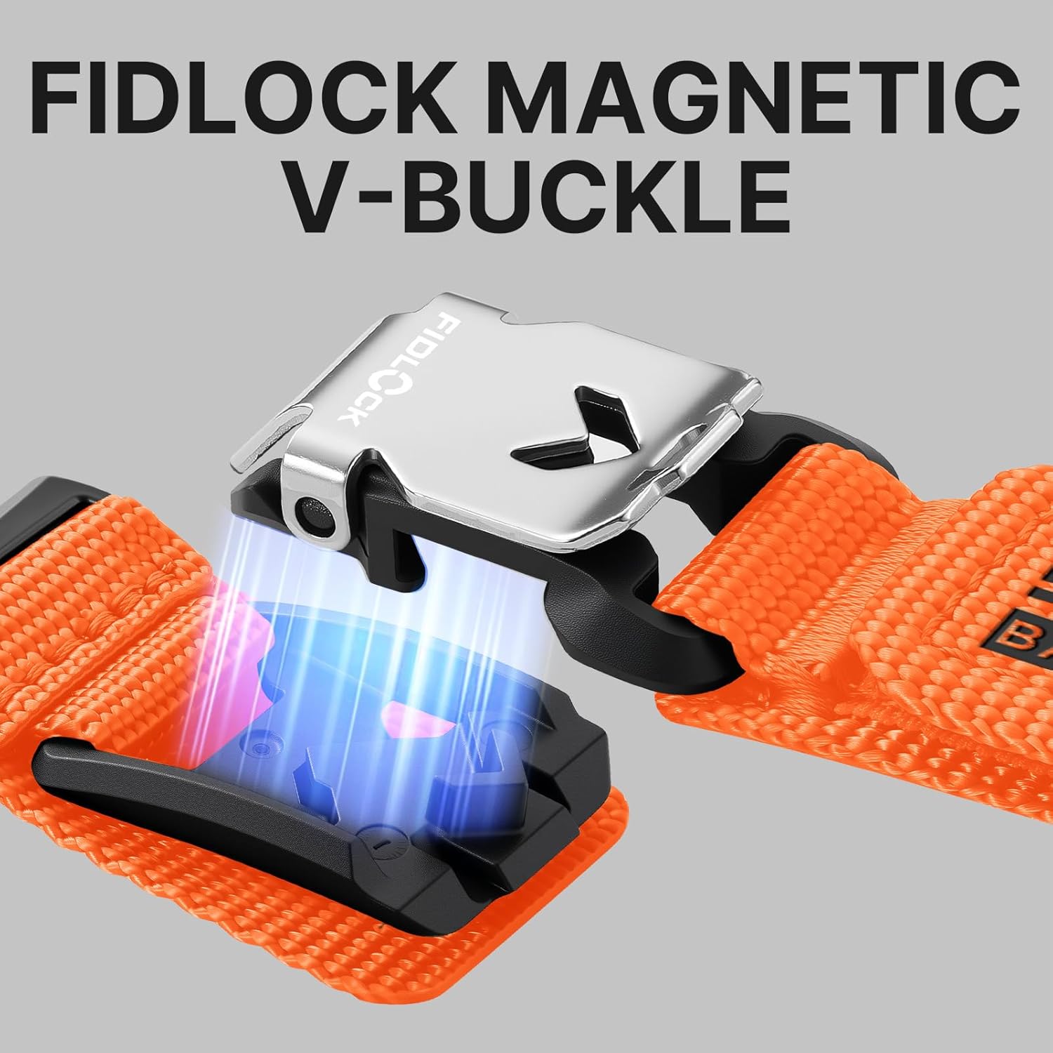 Bandletic Watchband Compatible with Samsung Galaxy Watch 8 40mm 44mm / Watch 8 Classic 46mm 2025, No Gap Soft Breathable Rugged Sport Strap with Magnetic Fidlock V-Buckle for Men Women, Orange M