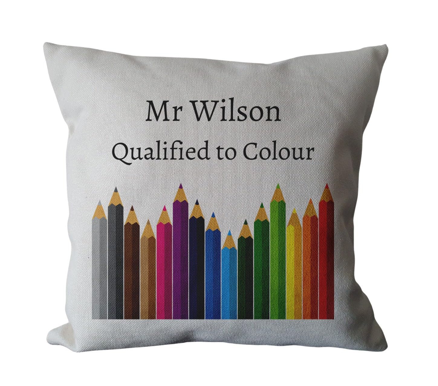 Personalised Funny Geography Teacher Cushion - Custom Colouring in Linen Country Canvas Cushion - Artist Cushion Cover with Inner Filler