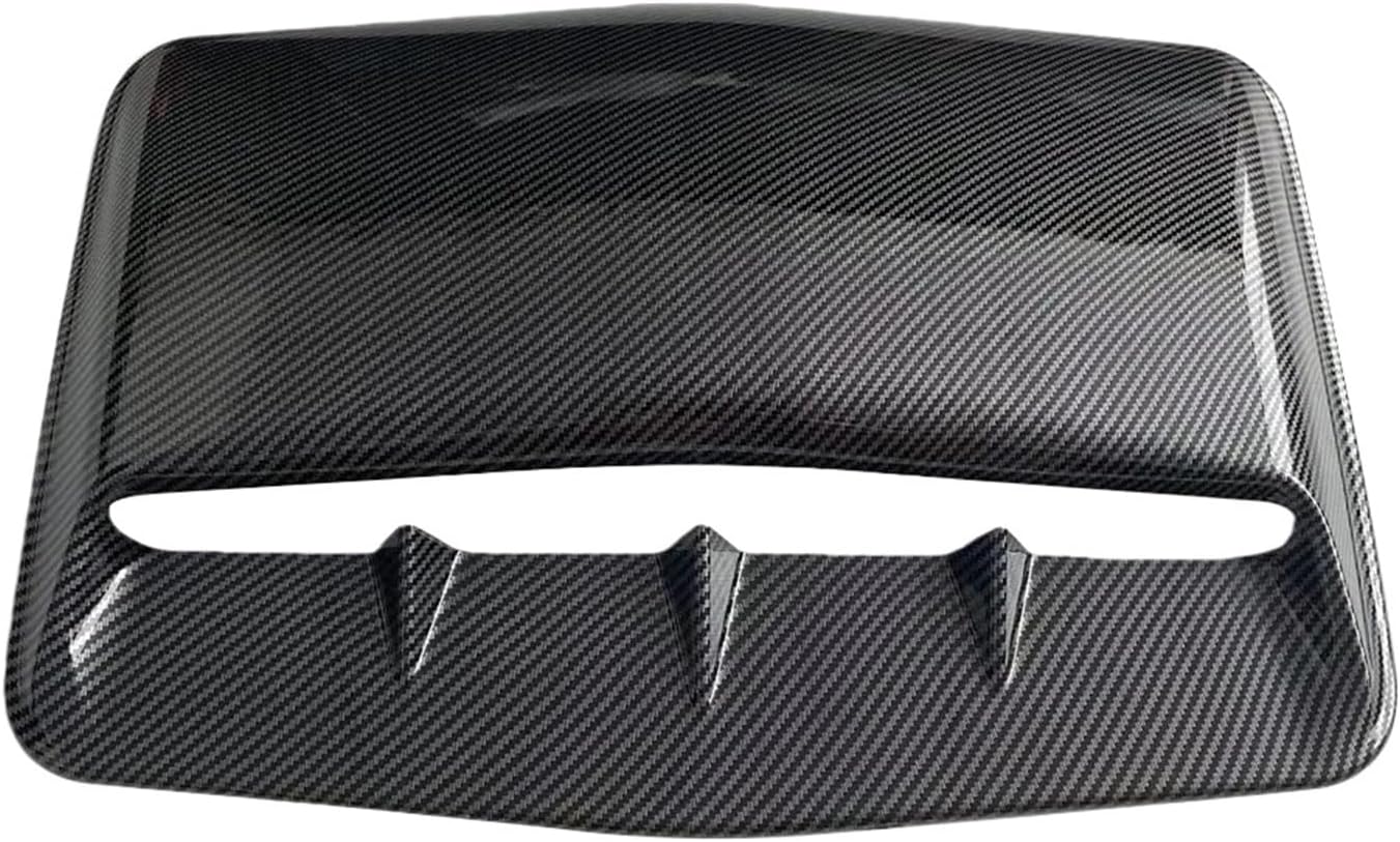 Carbon Fiber Black Hood Scoop Car Hood Vent Universal Air Intake Grille Inlet Trim Decor Cover Turbo Bonnet Vent Cover Accessory