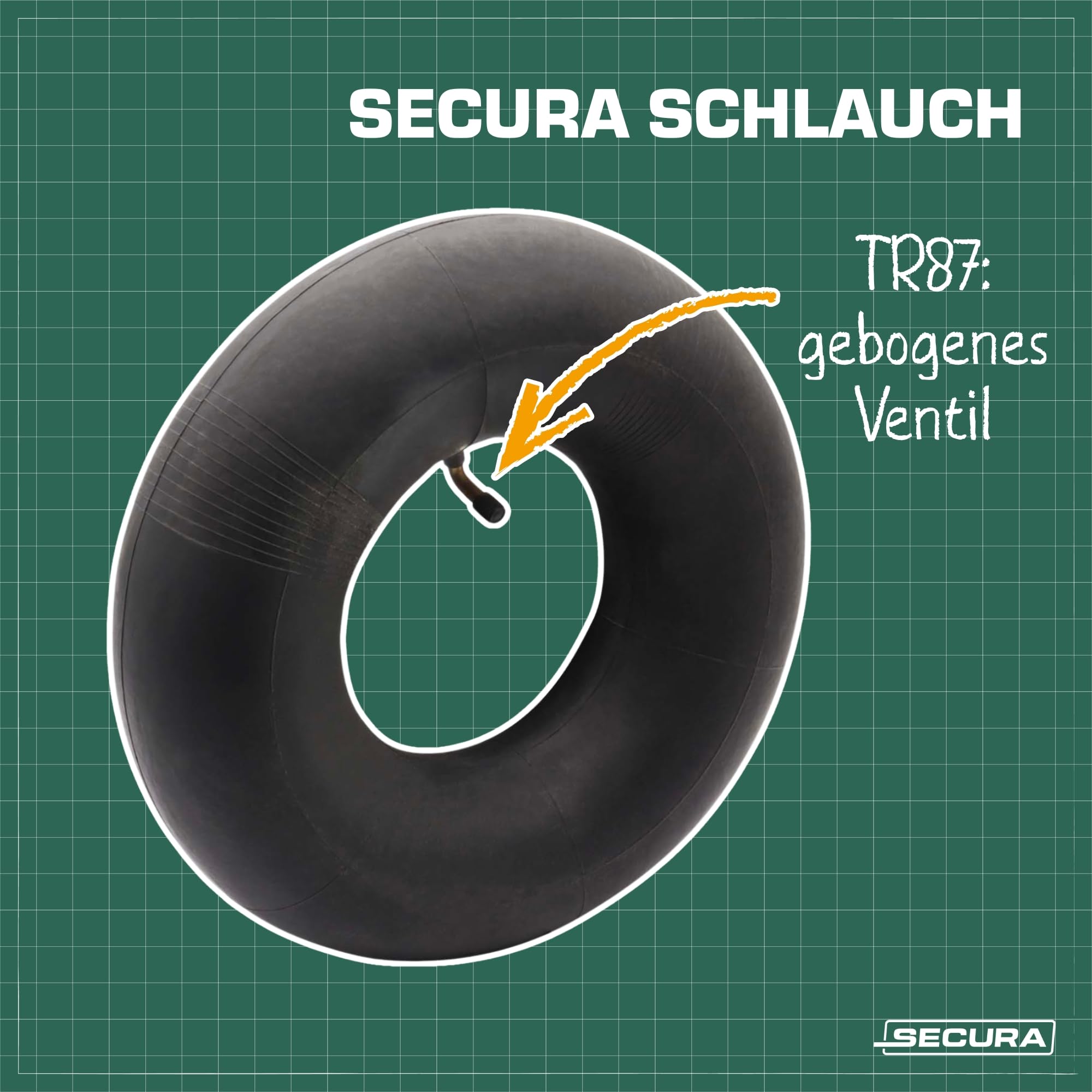 SECURA 2x pneus incl. chambres à air 13x5.00-6 valve coudée compatible avec tondeuse autoportée