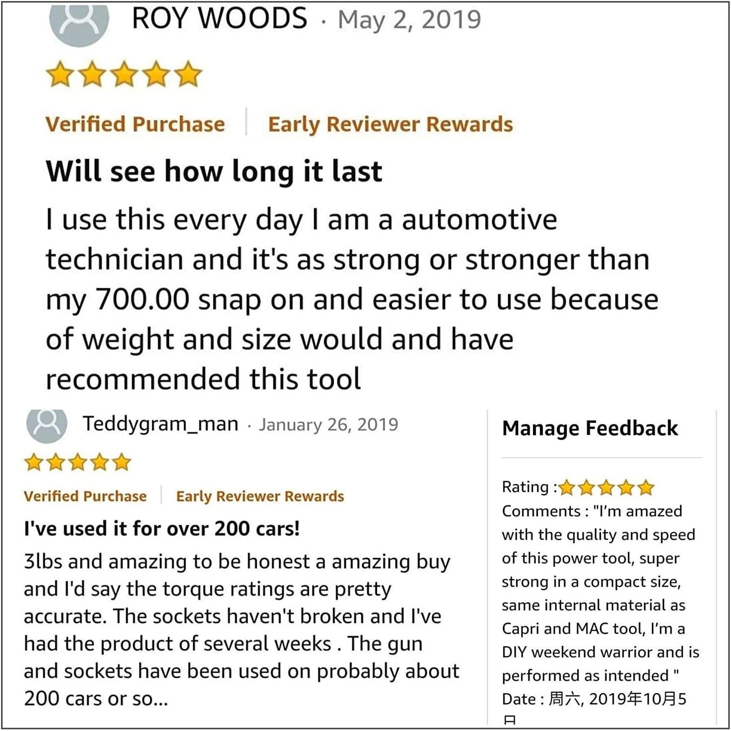 Review Product TZTOOL 1/2 air impact wrench, Silver