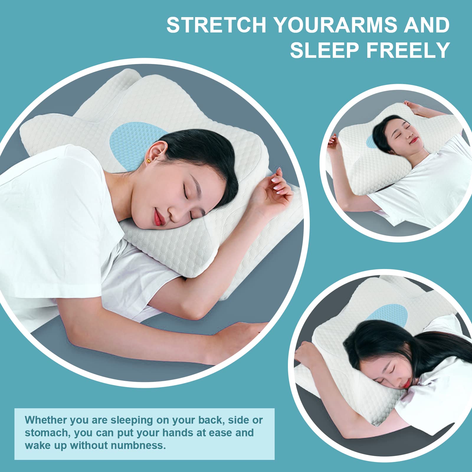 Cervical Memory Foam Pillow for Neck Pain Relief, Ergonomic Contour Support Pillow for Side Sleepers - Image 2