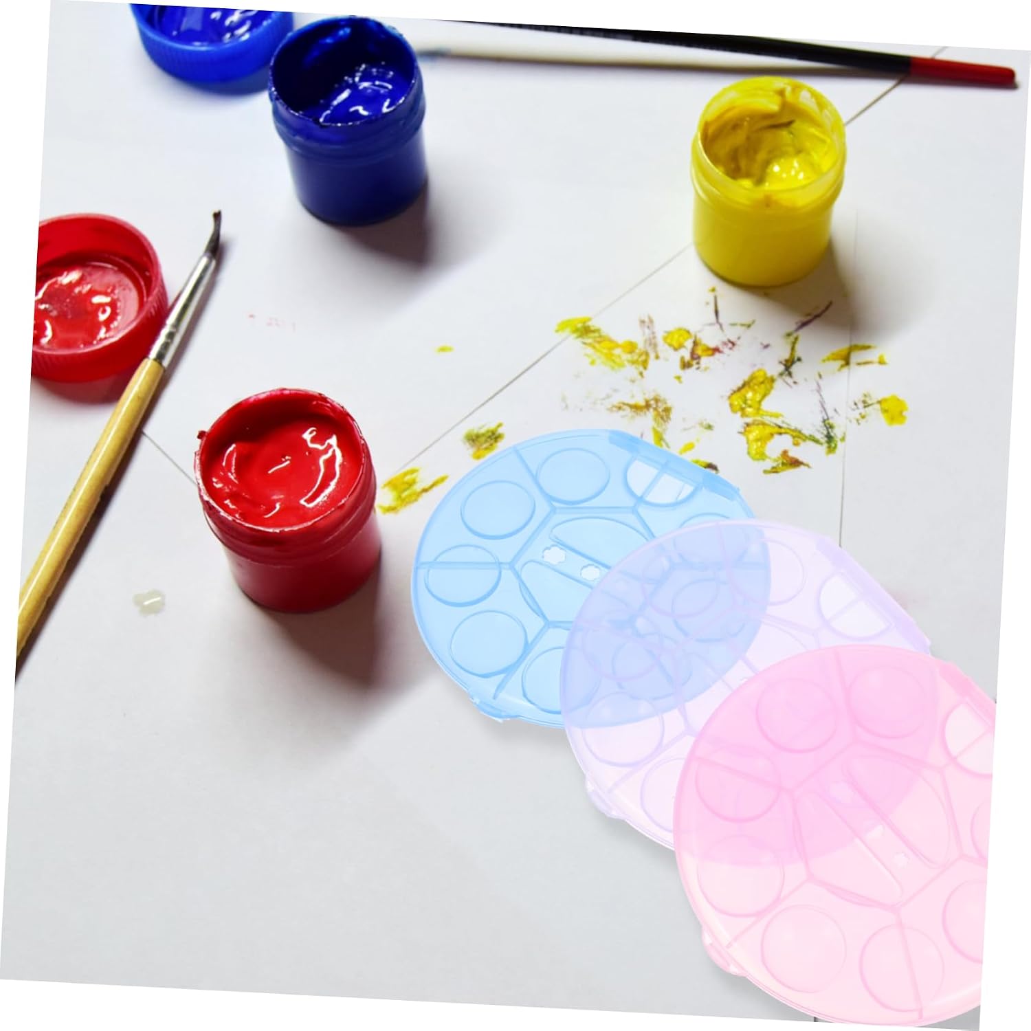 3pcs Painting Trays Plastic Pallets Mixing Trays for Artists Students Boys and Girls