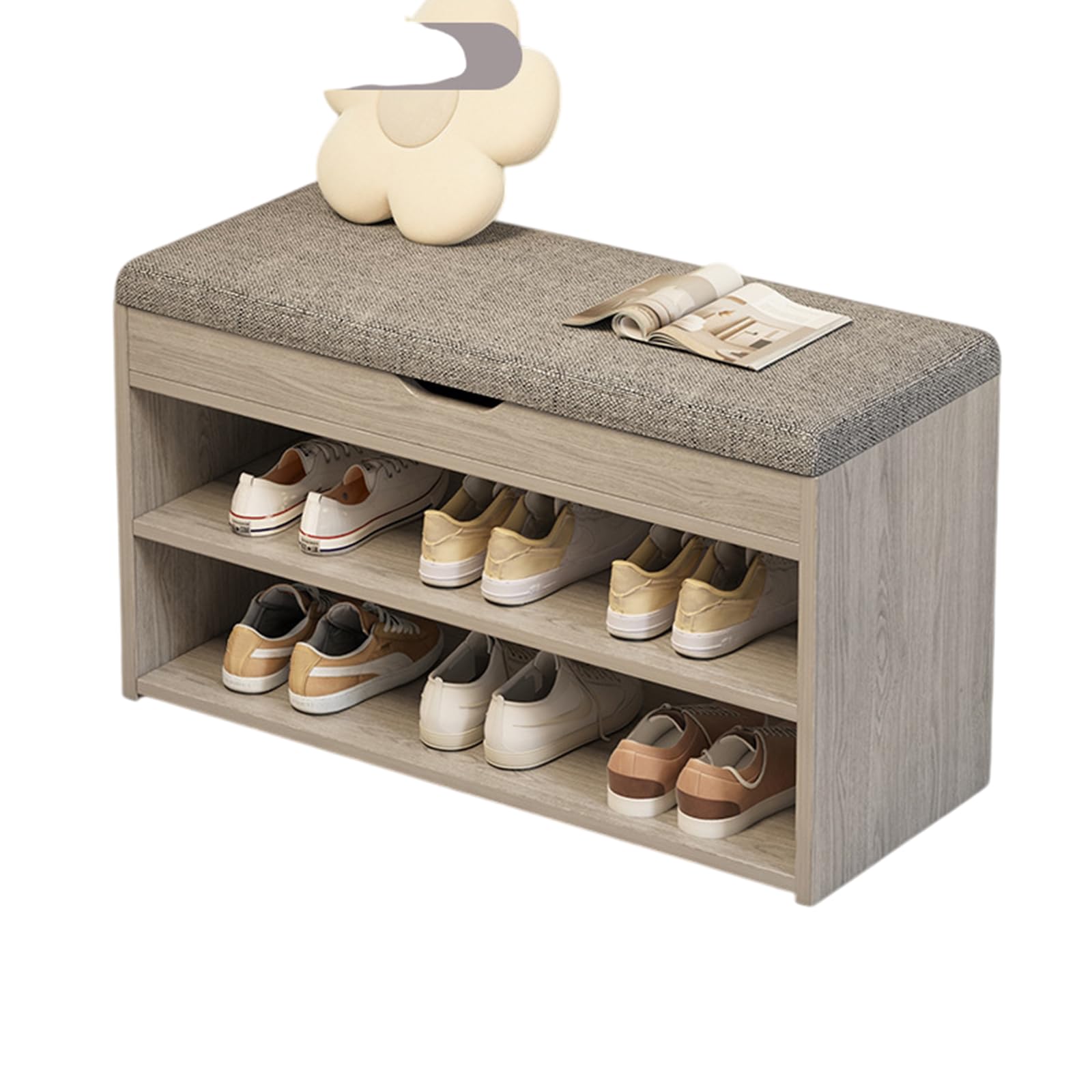 Banc de rangement chaussures à assise confortable pour dire adieu au désordre