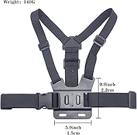 Vista 2 de Soporte ajustable para arnés de correa de pecho para teléfono móvil, negro, compatible con iPhone, GoPro Hero, cámaras de acción DJI Osmo