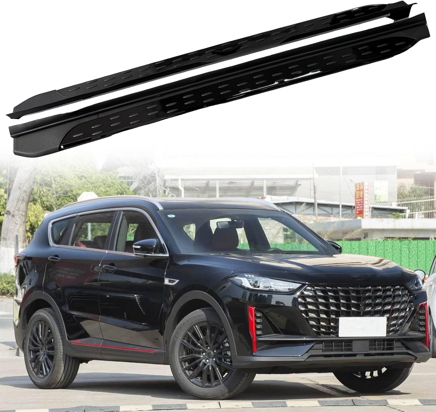 2Pcs Running Board Side Step Pedals Nerf Bar Fit for Chery JETOUR X70 X90 Plus 2023 2024 2025