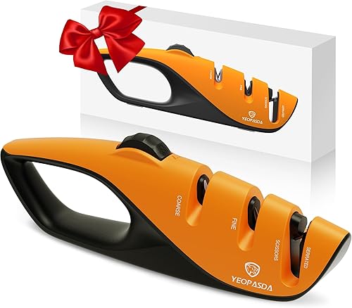 Afilador de cuchillos ajustable con 5 ángulos de afilado, herramienta profesional para afilar cuchillos de cocina, mango ergonómico, base de goma disponible en Yaxa Costa Rica