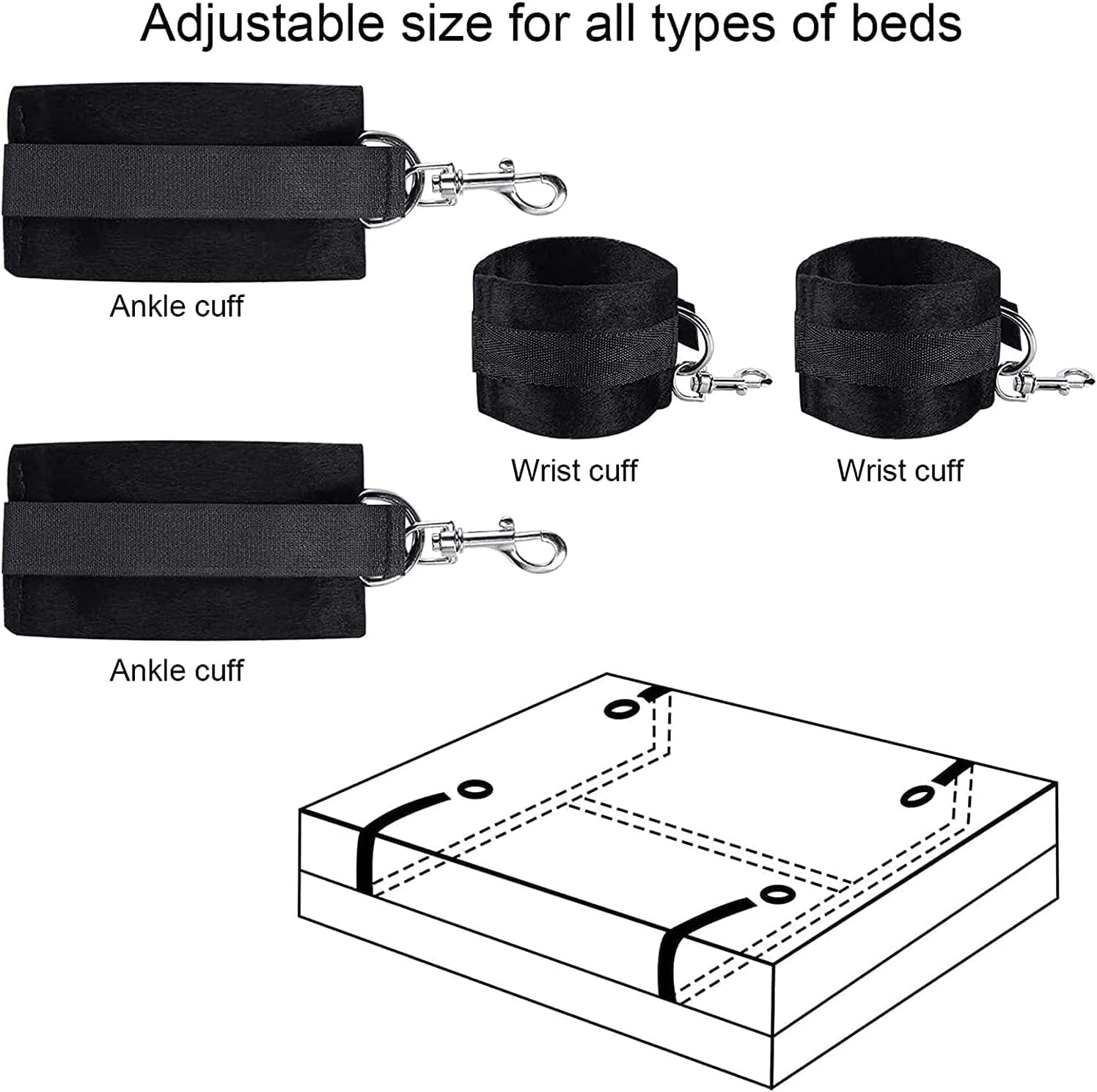 Sex Restraints Bondage Kits Couple Sex Toys Wrist to Ankle Bondage Cuffs Bed Door Bondage Sets Restraints Kits Sexual Tools Kit Sex Straps Bondage Gear Sex Accessories for Adults Couples Sweatshirt