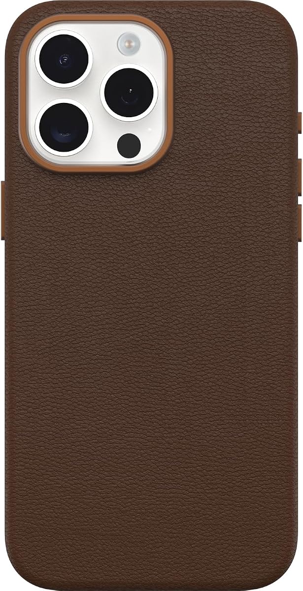 OtterBox iPhone 15 Pro Max Symmetry Series Cactus Leather for MagSafe - Rich Adobe (Brown), Snaps to MagSafe, Ultra-Sleek, Raised Edges Protect Camera & Screen, Slim, Premium, Protective iPhone Case