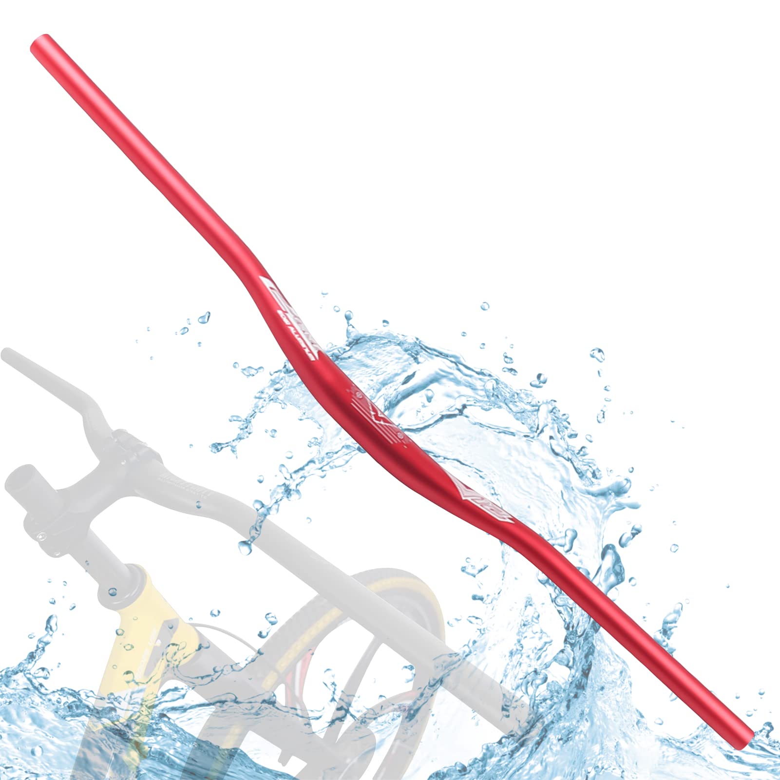 WRTN Bicycle Handlebar, Aluminium Alloy MTB Rise Bar 31.8 * 800mm Cycling Accessories Bike Parts for MTB Road Bike(Red)