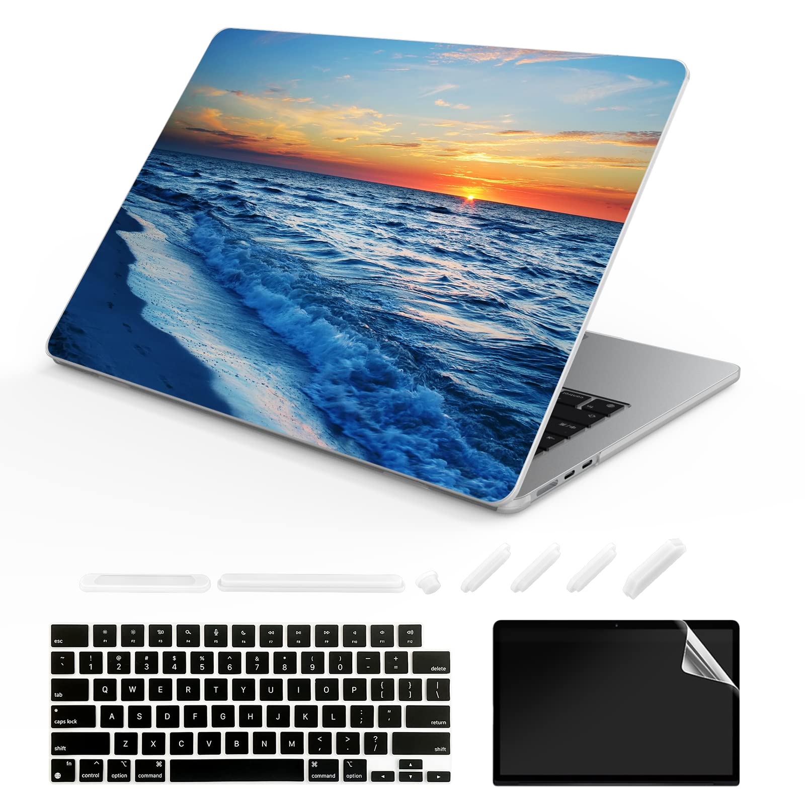 Elegante Laptop-Hülle Mit Stoff-Design Für MacBook Air 15 Zoll (2023, M2, A2941) – Inkl. Tastaturabdeckung