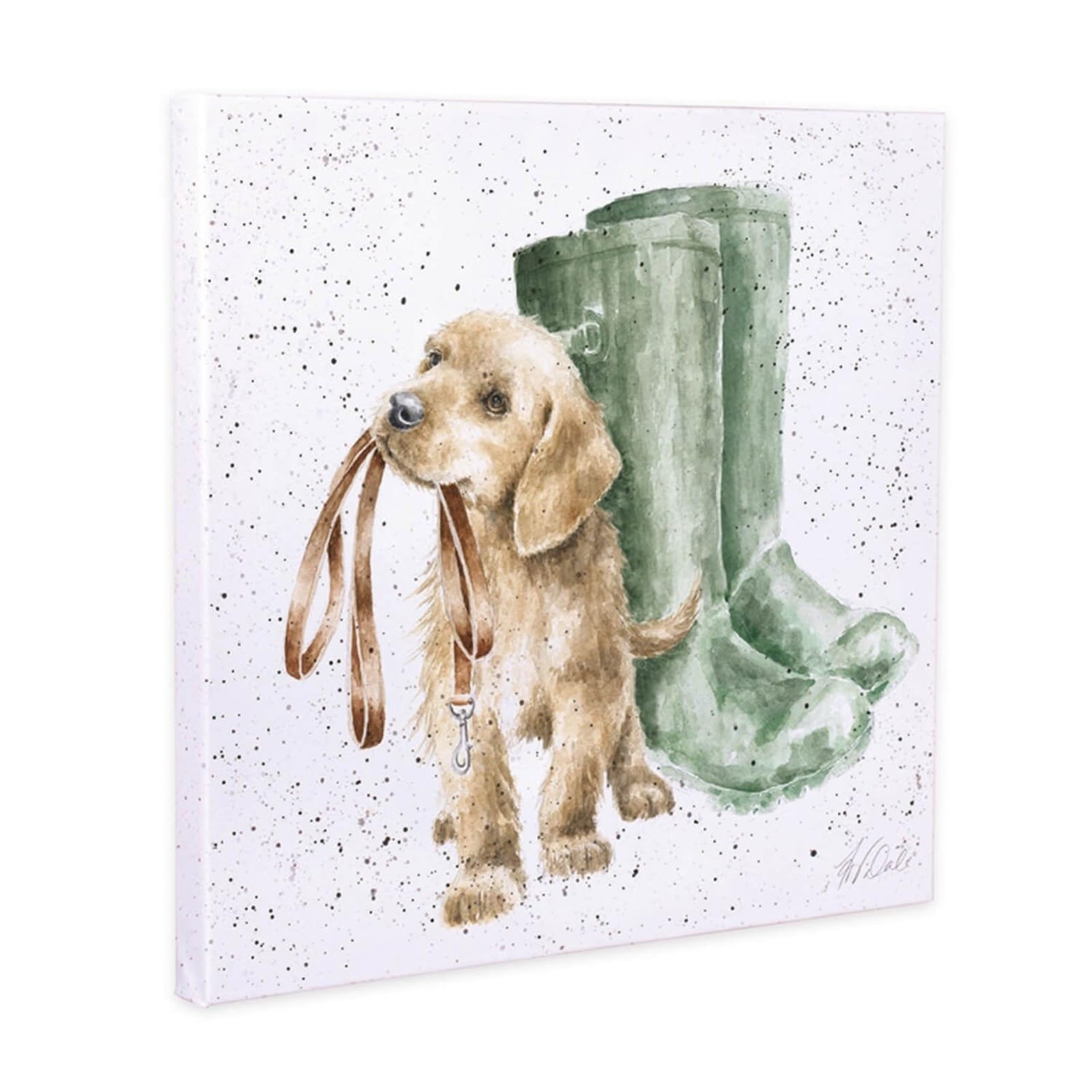 Wrendale Designs – Stampa Su Tela Quadrata “Cane Crescente” – 20x20 Cm – Realizzata A Mano UK - 4