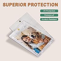 Vista 6 de Yuoyar 4 soportes magnéticos para fotos de automóvil para visera, soporte para fotos de automóvil con clips para una fácil visualización, marco