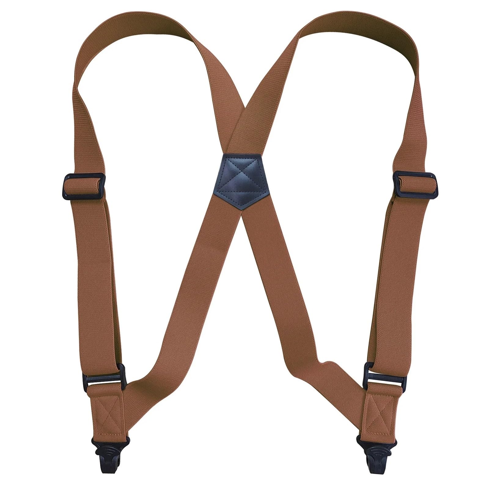 WWPMNQD Men's Braces 3.8 * 125cm Fashion Men Suspenders Adult 2 Clips Side Plastic Braces Strap For Belt Shirt Pants Suspender Male Jockstrap(Camel)