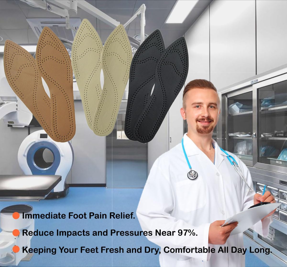 Bellcon Leather Insoles for Women High Heels Ultra Thin Leather Inserts for Women Dress Shoes Thin Soles Liners Replacement for Women, 3 Pairs/Womens 7-8 M US - Image 6