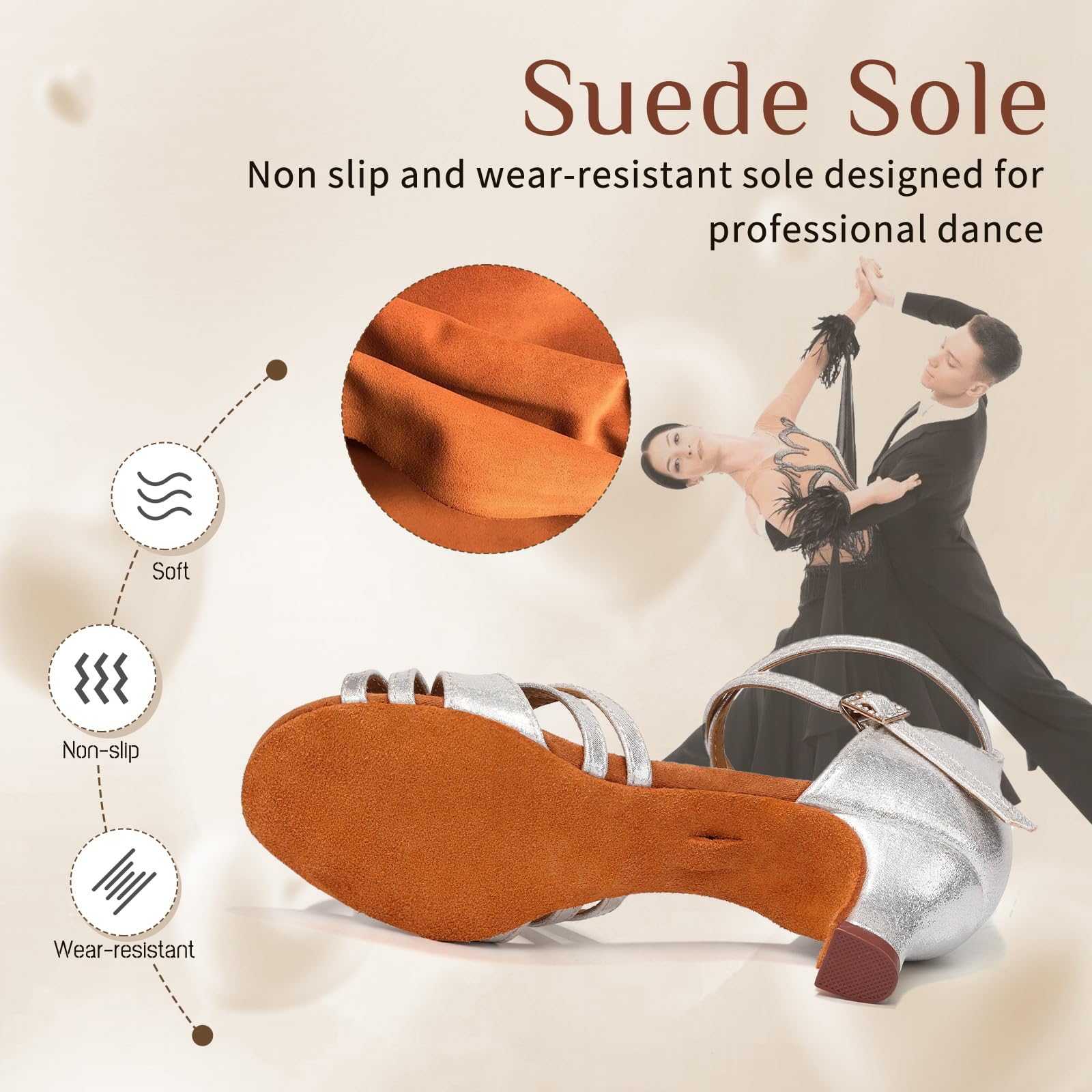 Latein Tanzschuhe Damen Satin Standard Tanzschuhe Ballsaal Party Salsa Tanzübung Performance Schuhe,5cm Absatz,WZSP-811
