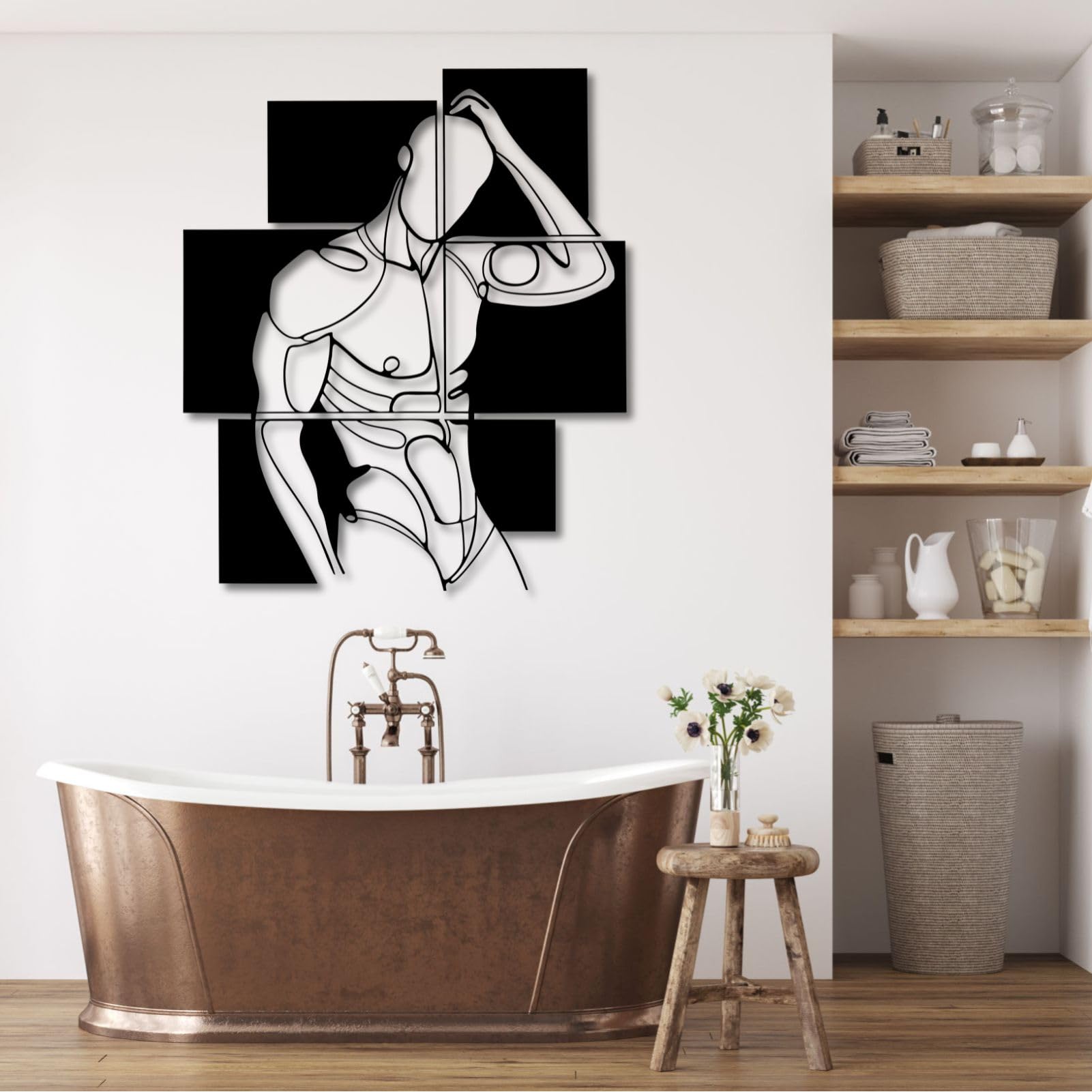 Décoration corporelle masculine pour sublimer un mur vide