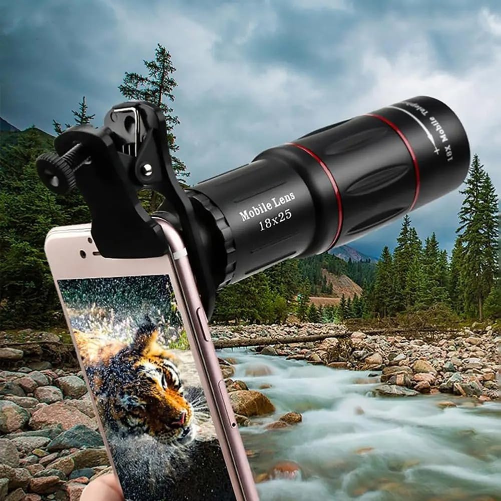 Téléobjectif de Téléphone Mobile Universel 18x Zoom de Caméra Externe pour Les Concerts Sportives et Photographies de Voyage