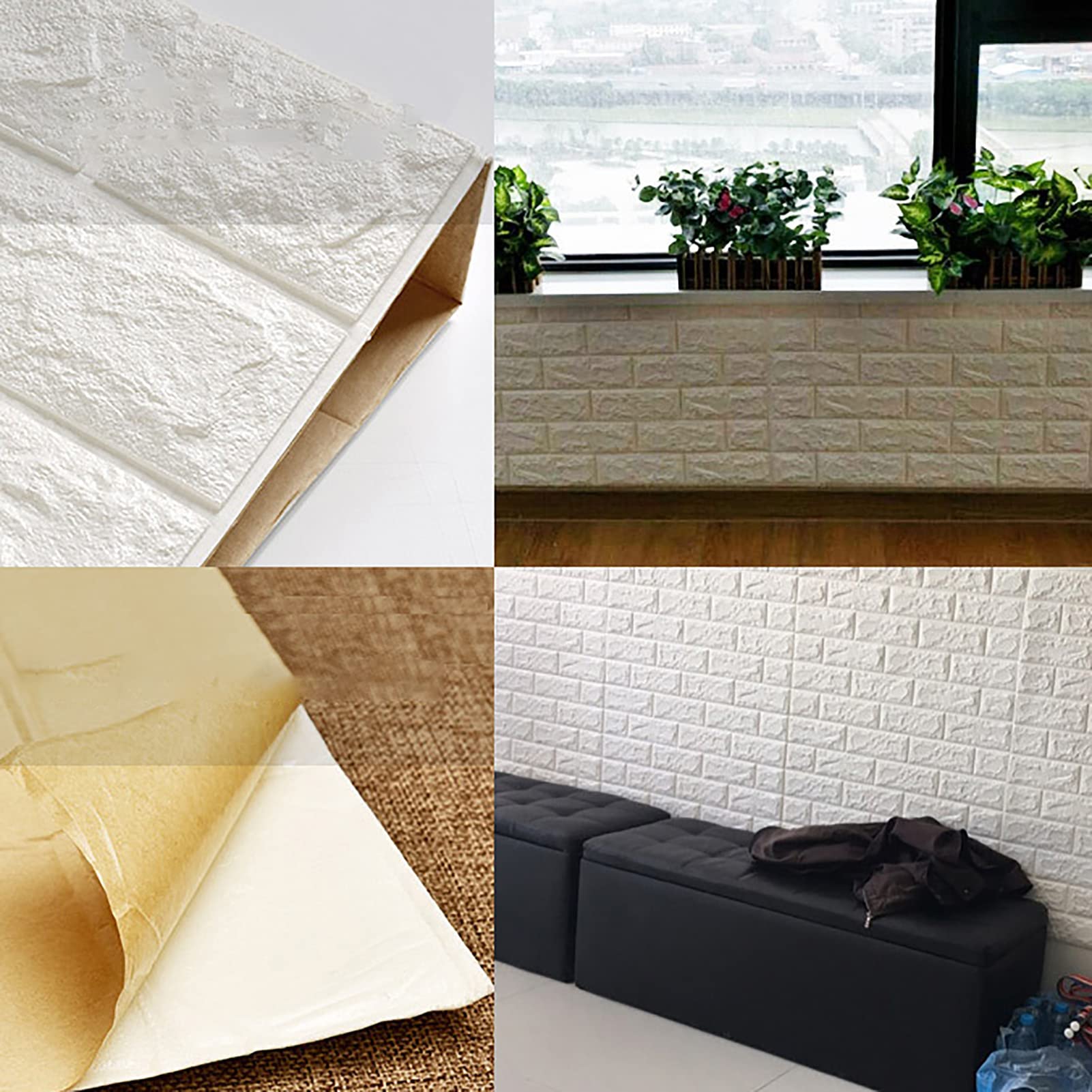 3D Brick Wall Easy Peel-And-Stick Soft Wallpaper Mattoni in Schiuma per Un Muro di Tendenza, Aggiungi Dimensione e consistenza alla Tua Stanza(S)