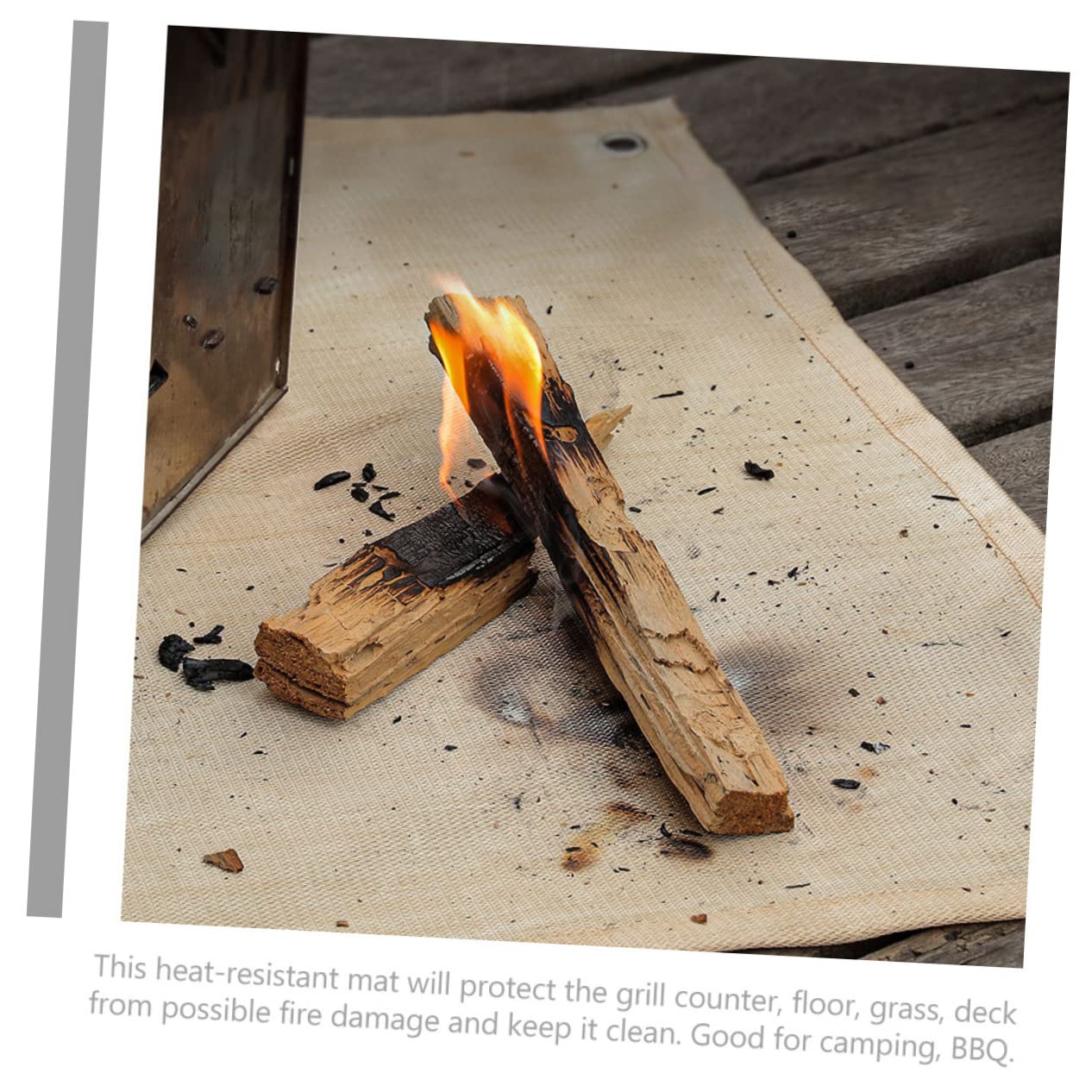 Mikikit Fireproof Insulation Mat Fiberglass Fire Mat for BBQ Campfire Grill Heat Resistant Mat for Outdoor Use Reinforced Corners