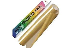 Gold HTV Vinyl Roll - 12" x 10ft Gold Heat Transfer Vinyl...
