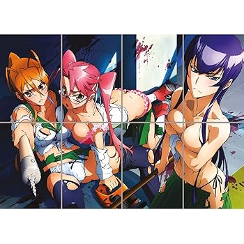 Amazon Com Doppelganger33 Ltd Highschool Of The Dead Manga Anime Wall Art Multi Panel Poster Print 47x33 Inches Posters Prints