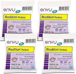 Kit 4 Iscas Rodilon Pellets para matar ratos