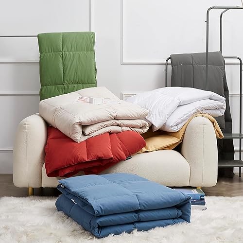 Miniatura 8 de Beautyrest Edredón de plumas ultrasuave para todas las estaciones, tamaño King, funda de microfibra de colores, relleno de edredón con pestañas en