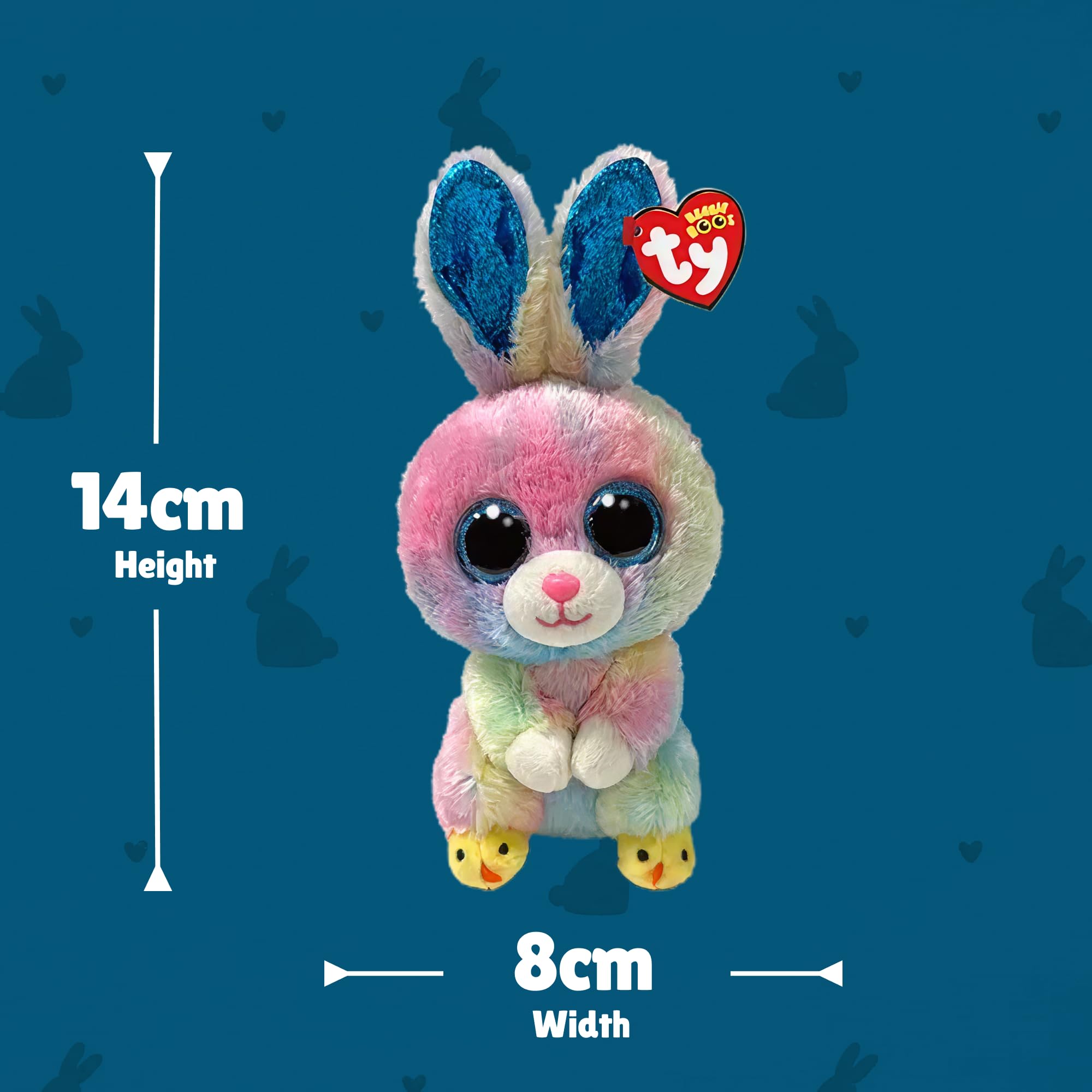 TY Twitches Rabbit Easter Beanie Boo 14cm Soft Plush Toy Collectible Stuffed Plush Easter Gift for Kids, Multicolor - Image 4