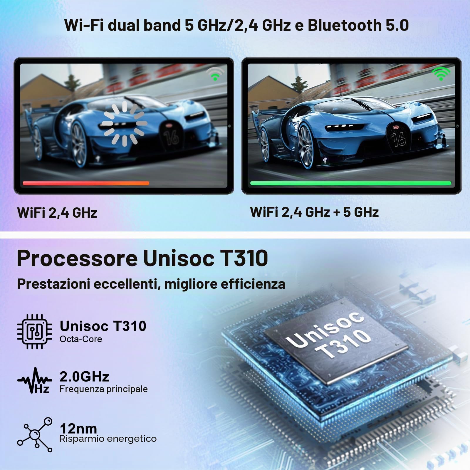 Tablet 10 Pollici Android 15 con Gemini AI, 30GB RAM + Espandibile 2TB ROM, Octa-Core, Widevine L1, WiFi 5G, BT5.0, Fotocamere 8MP/5MP, 6000mAh, con Tastiera, Mouse e Custodia – Grigio Chiaro