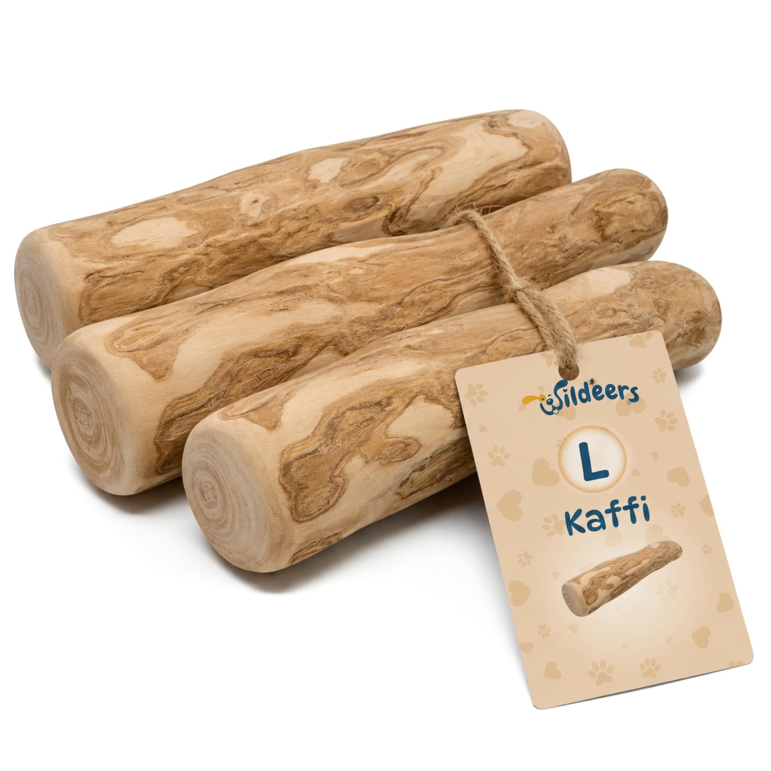 Wildeers Kaffeeholz für Hunde bis 15 kg, 3 Stück je 16-20 cm, Größe L