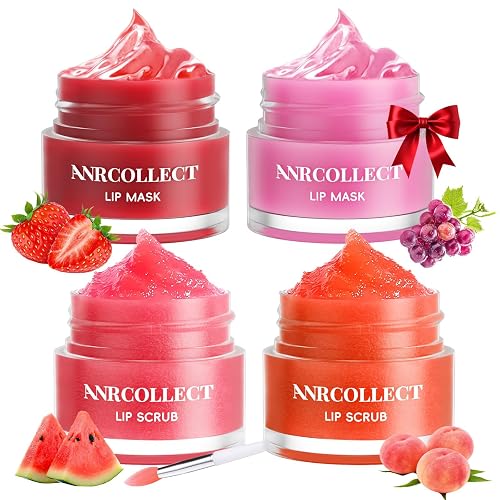 ANRCOLLECT 4-Pack Lip Scrub & Lip Mask Set