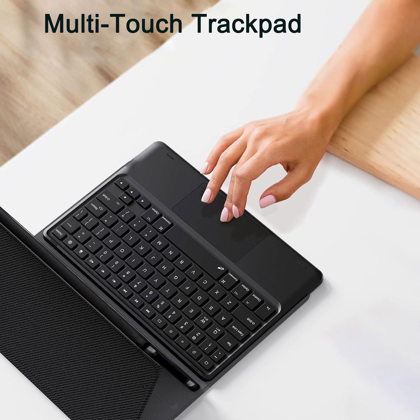 Custodia Tastiera Touch per iPad PRO 12.9", Cover TPU Porta Penna,