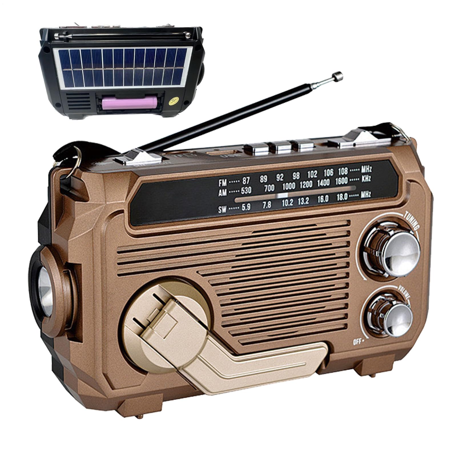 Radio z korbą, radio z korbą ręczną Przenośna latarka radiowa na baterię