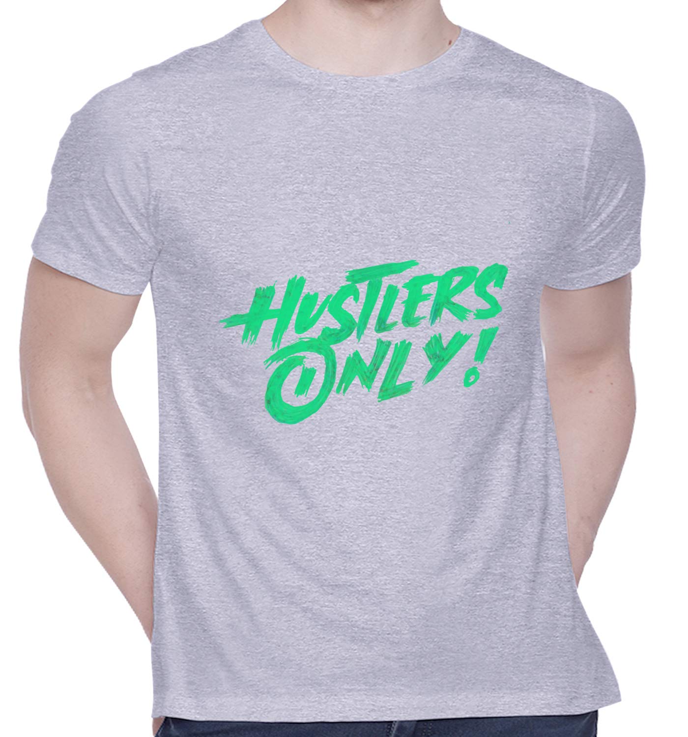 CreativiT Graphic Printed T-Shirt for Unisex Hustlers Tshirt | Casual Half Sleeve Round Neck T-Shirt | 100% Cotton | D00258-12