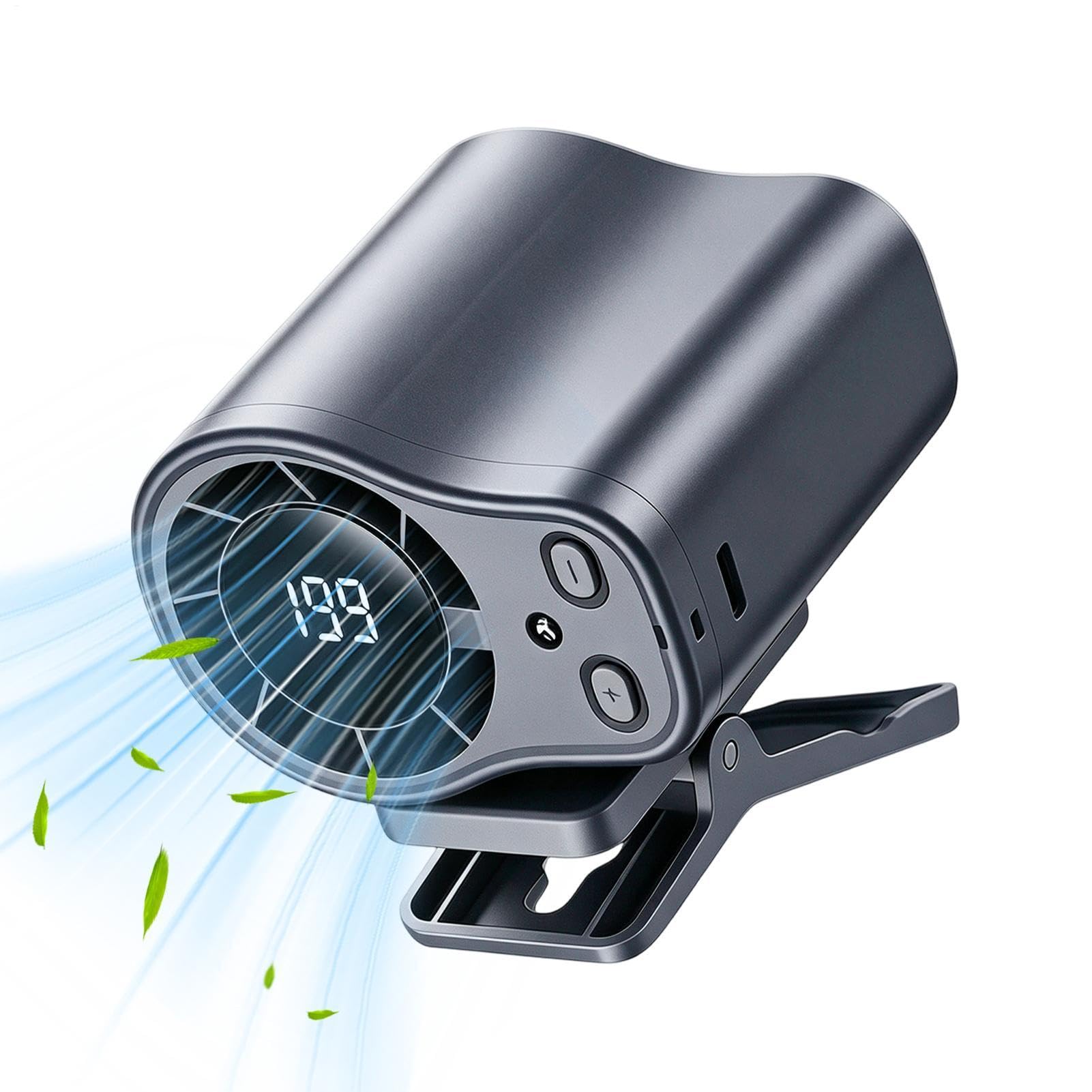 Auto-Clip-Lüfter, tragbares Kühlgerät, 12 V, geräuscharmer Luftzirkulator mit LED-Anzeige, verstellbare Klemmhalterung, Fahrzeugventilator, Kühl-Design-Einheit, Reisen, Camping, Roadtrip