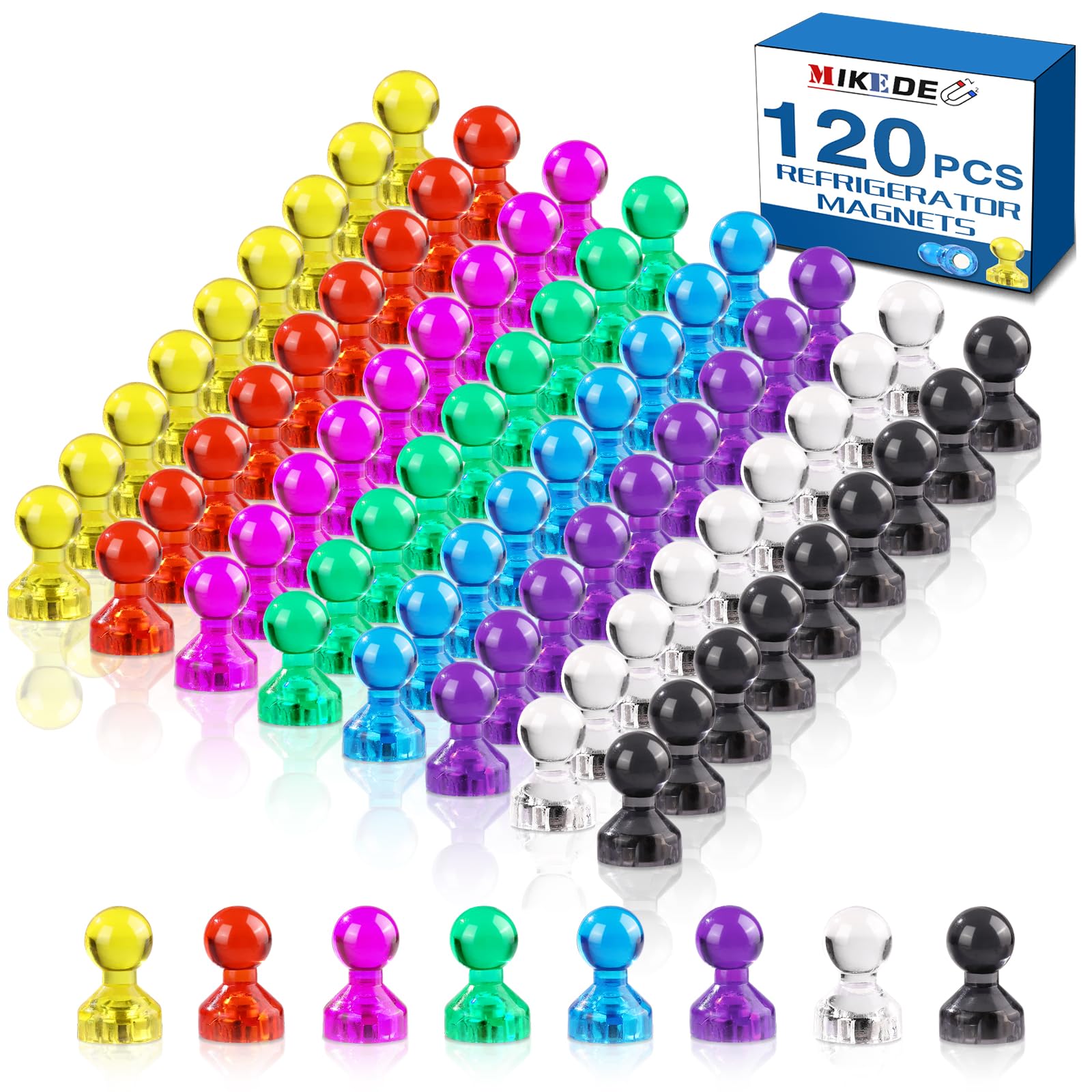 Snapklik.com : MIKEDE Refrigerator Magnets, 8 Colors Neodymium Fridge ...