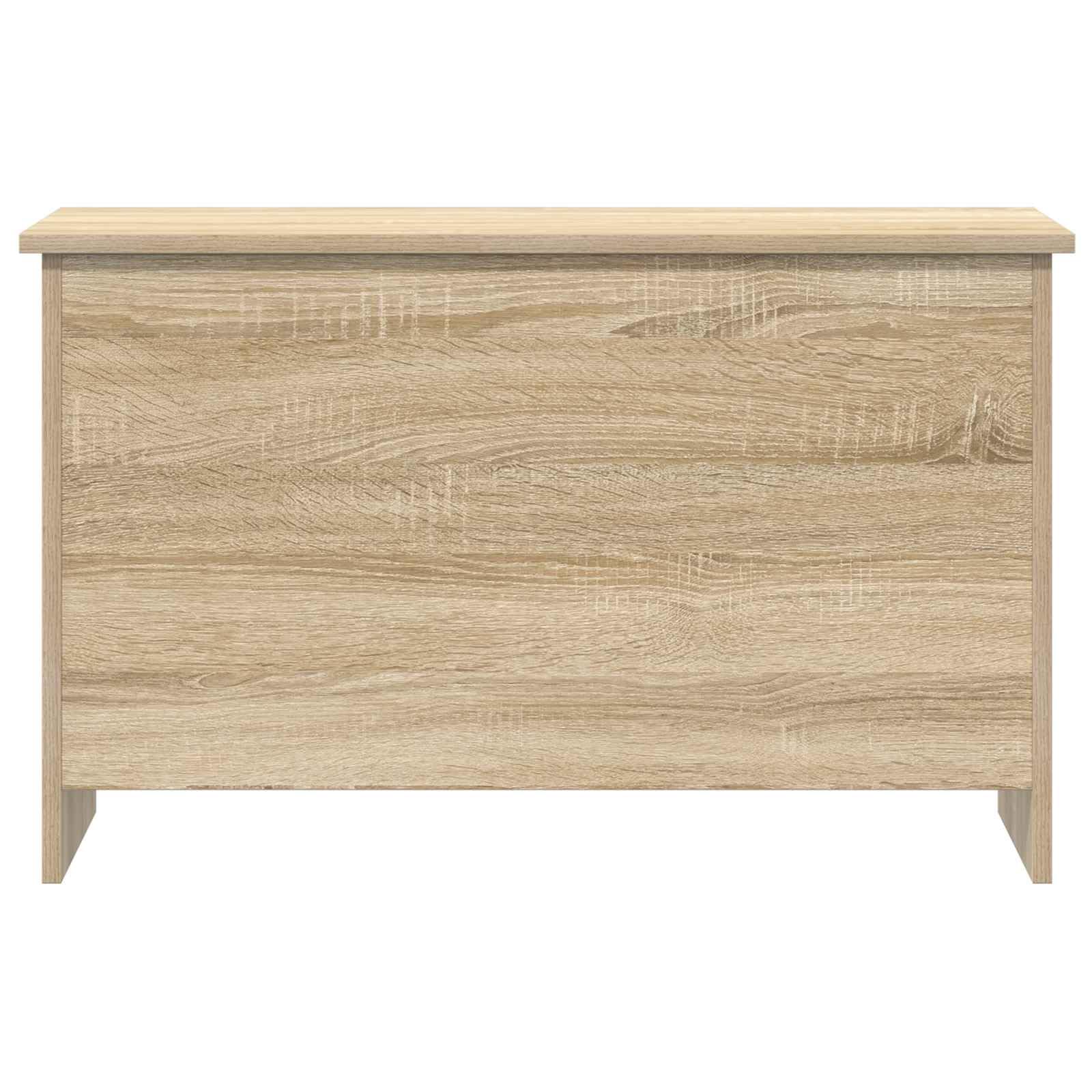 Mangloder Aufbewahrungstruhe Sonoma-Eiche aus Holzwerkstoff 80 x 40 x 50 cm mit Deckel, Stauraum für Wäsche, Spielzeug, Kissen, Schlafzimmer, Flur und Ordnung im Innenbereich