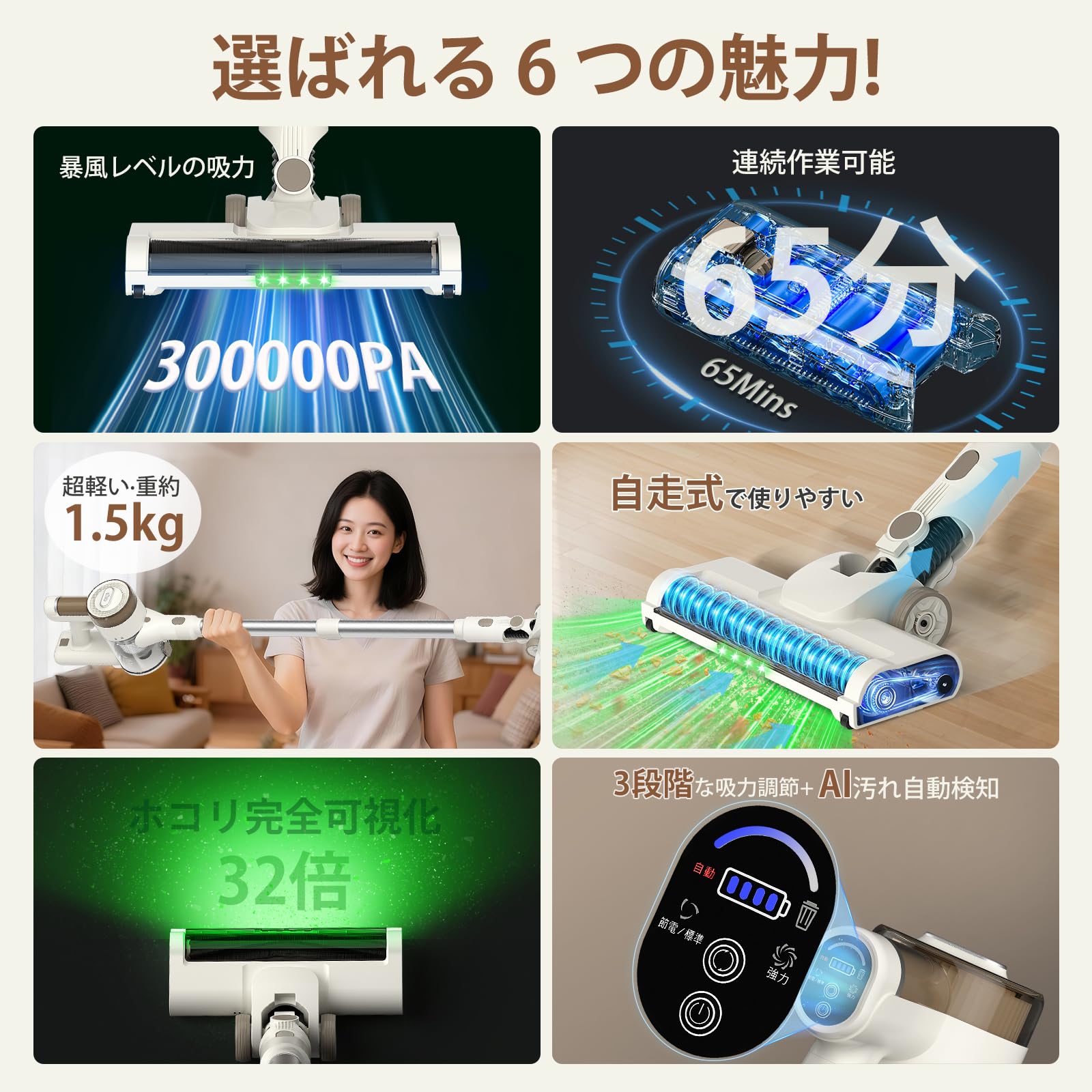 新品未使用 掃除機 コードレス スティッククリーナー LEDヘッドライト 自走式 Amazon | コードレス掃除機 LEACCO サイクロン掃除機 軽量 コードレス