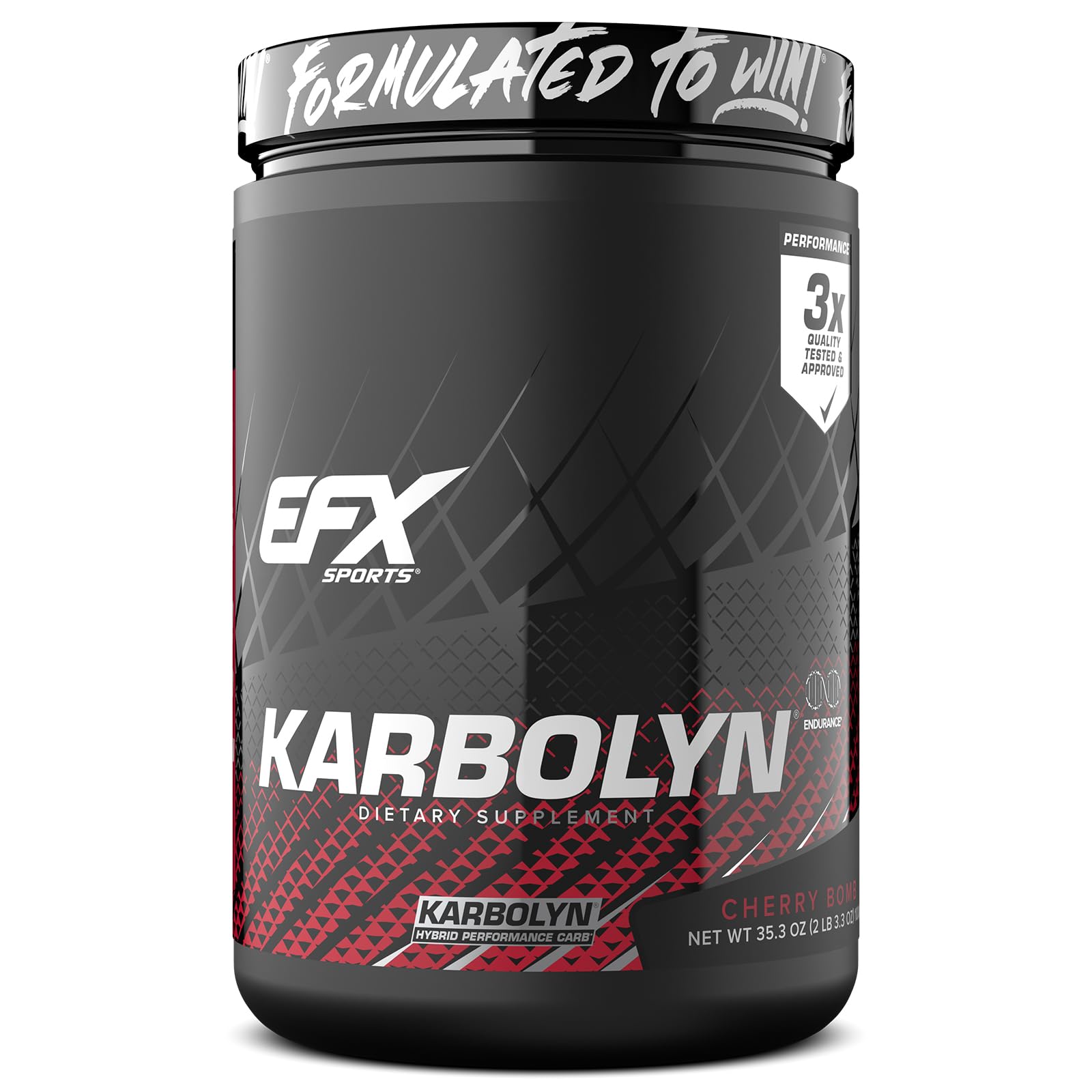 EFX Sports Karbolyn Fuel | Fast-Absorbing Carbohydrate Powder | Carb Load, Sustained Energy, Quick Recovery | Stimulant Free | 19 Servings (Cherry